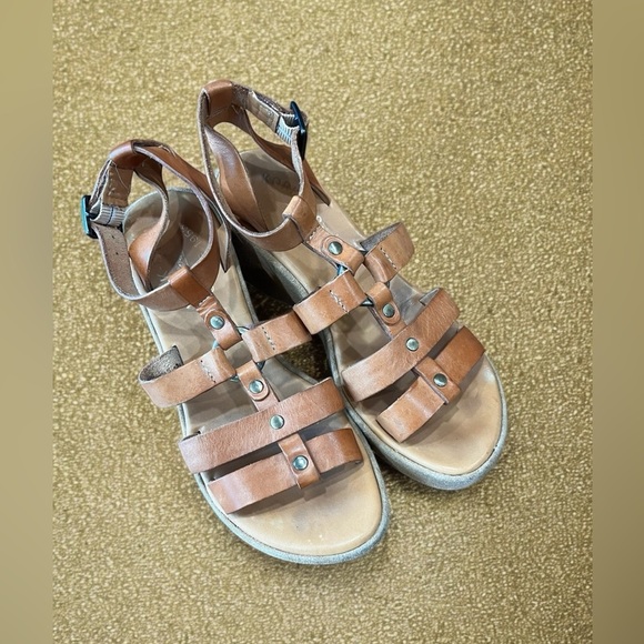 Summer sandals Kork-Ease Tan leather Wedge straps - Picture 3 of 8